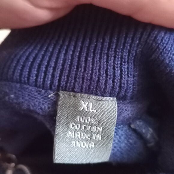 Lyle & Scott Mens Size XL Sweater 100% Combed Cotton Blue Crew Neck Scotland - Picture 2 of 4